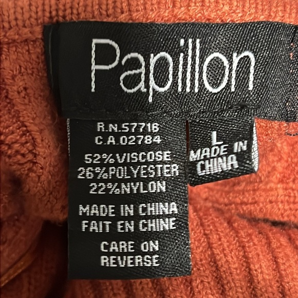 Papillon Cable Knit Turtleneck Sweater Rust - Picture 10 of 10